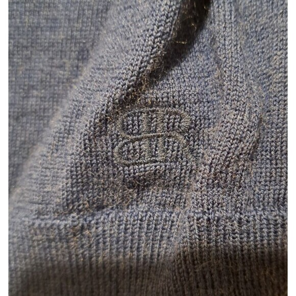 Banana Republic Men's Merino Wool Warm Sweater Blue Crew Neck Cozy Knit Medium - Picture 3 of 10